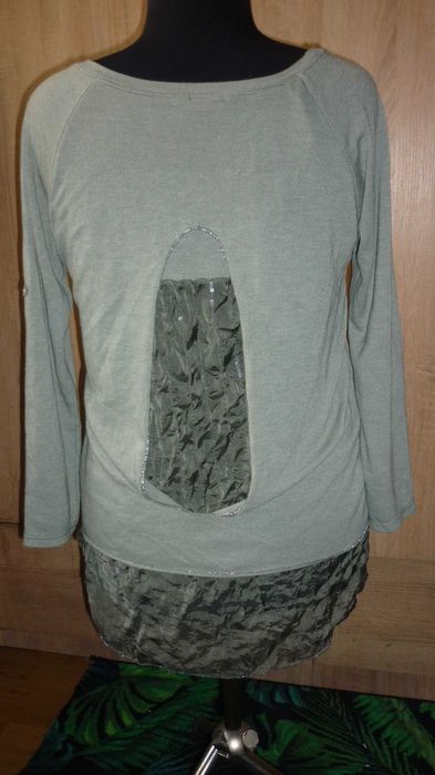 Made in Italy- dłuższa bluzka z jedwabiem  r; M/L