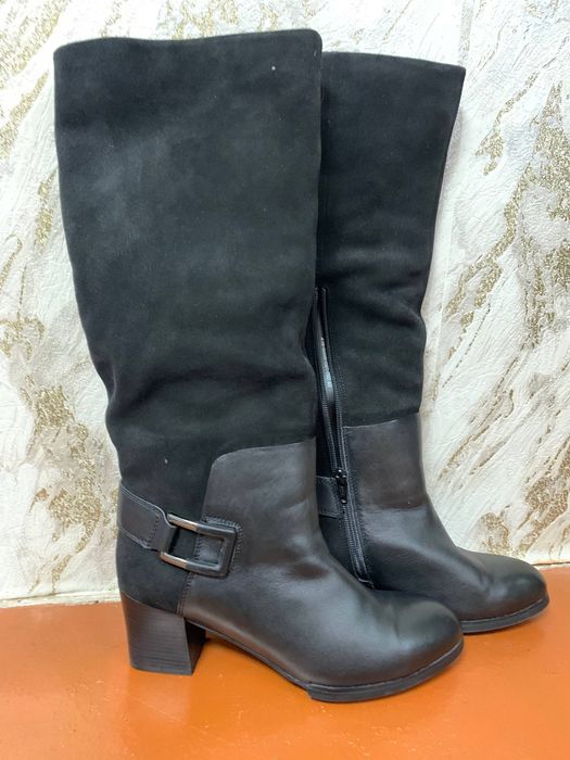 Жіночі сапоги кожа/замша