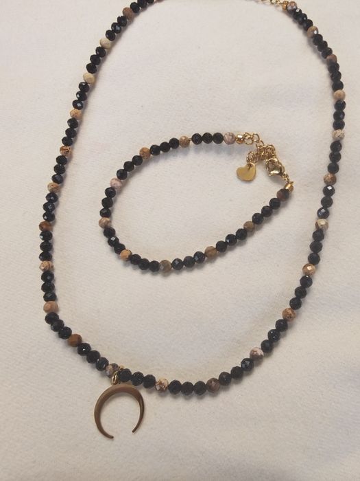 Zestaw biżuterii – Noc Kairu & Jaspis | naszyjnik + bransoletka |