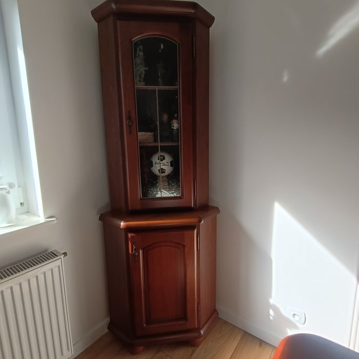 Zestaw meblowy składający się z witryny, szafki pod telewizor i stołu.  Wymiary stołu 160/90. Po rozłożeniu 240.