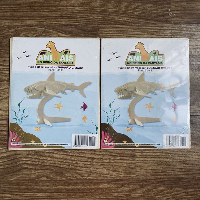 Lote puzzles 3D em madeira “Animais no Reino da Fantasia”