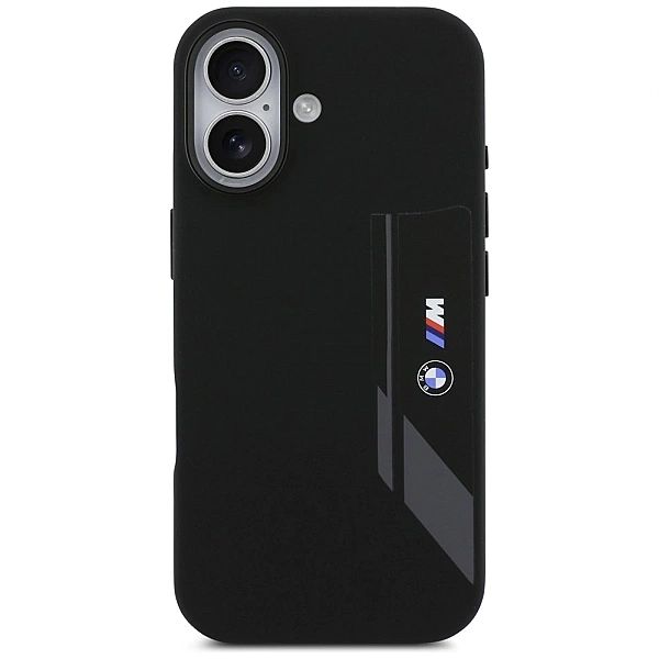 Etui BMW M Silicon Vertical Logo MagSafe na iPhone 17 - czarne