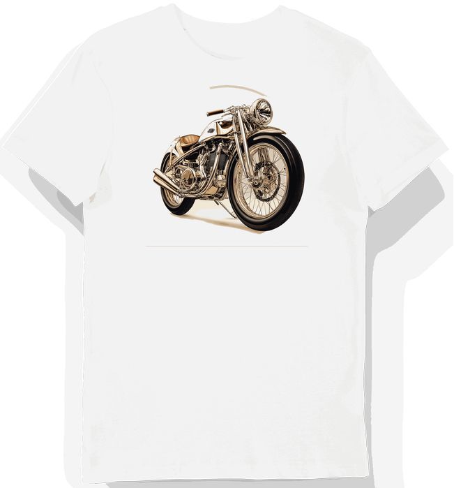 Koszulka męska biała Dynamiczna Jazda Motorem XXL