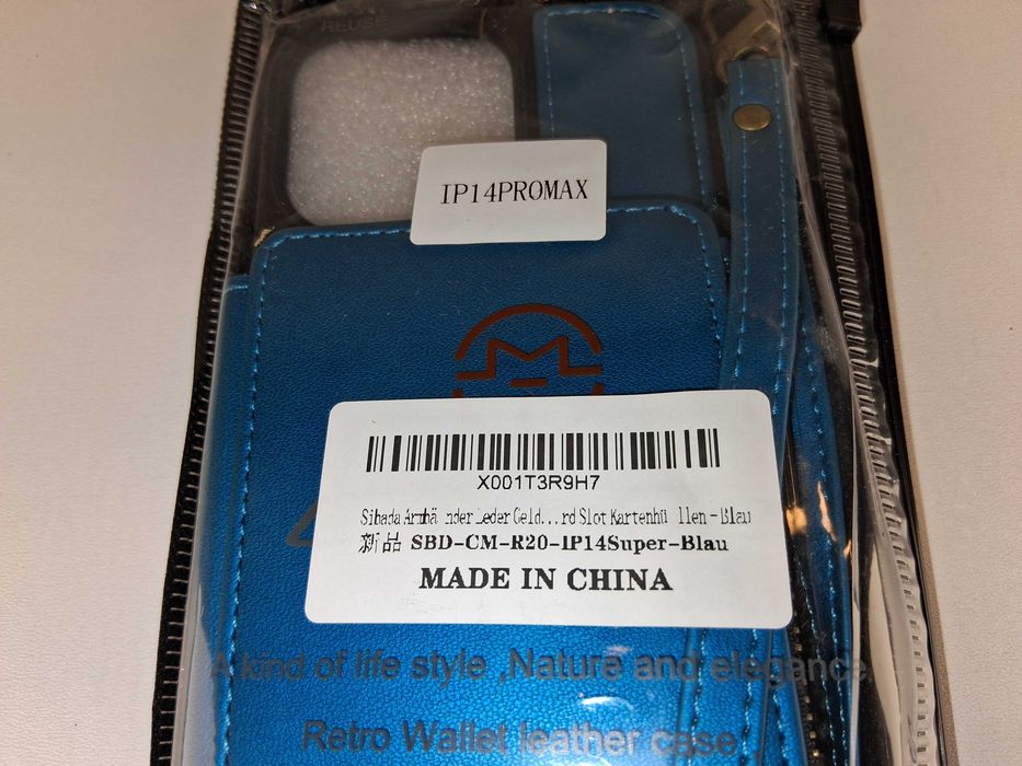 Y030 Etui Portfel Skórzany do iPhone 14 Pro Max CaseMe Niebieski