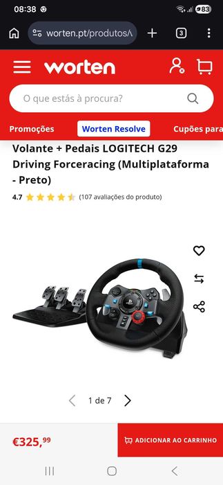 Volante playstation novo