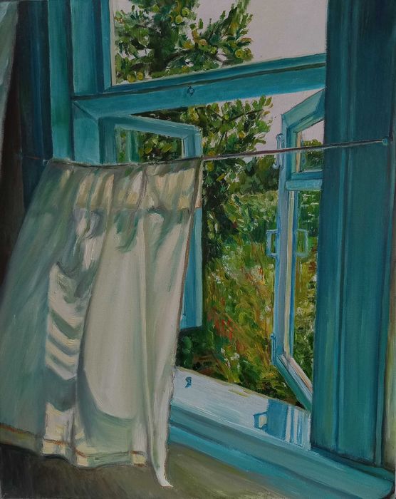 Картина "Повівання", полотно, олія, 50х40 см, не оформлена