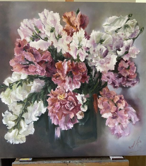 Авторська картина олією «Antirrhinum » 70 × 70 см