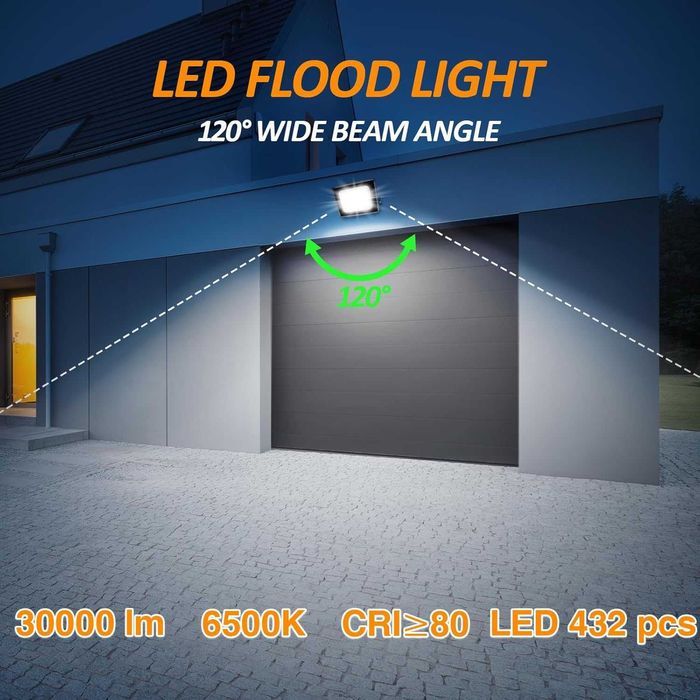 HOOLED FL276 Reflektor zewnętrzny LED 300W IP66 energooszczędny 2szt