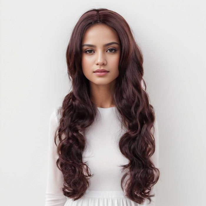 Парик каштановый волнистые волосы перука