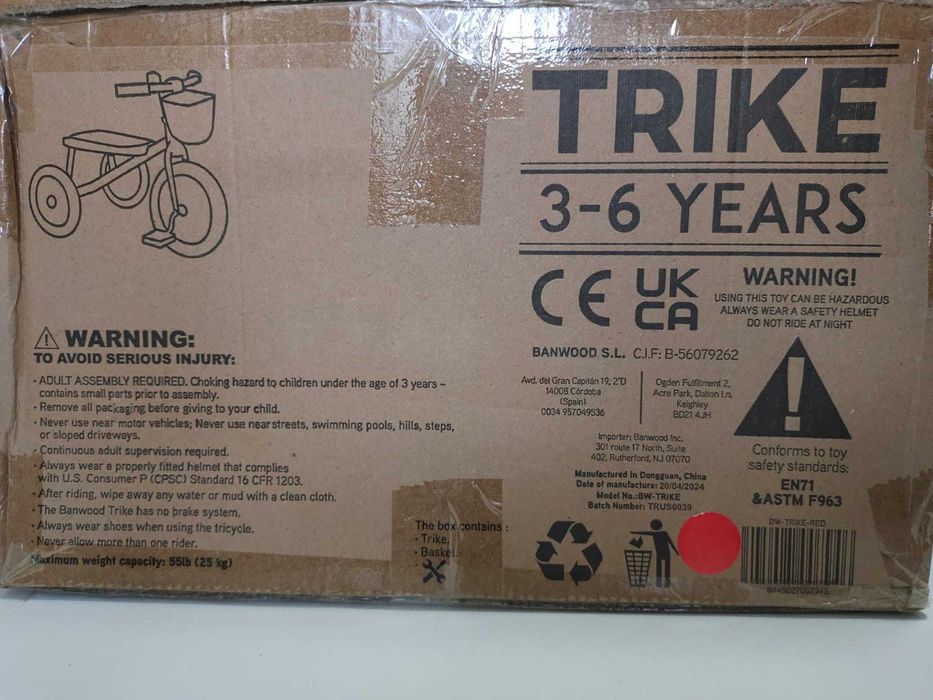 Triciclo Banwood Vintage (3–6 anos) – Novo e na Caixa