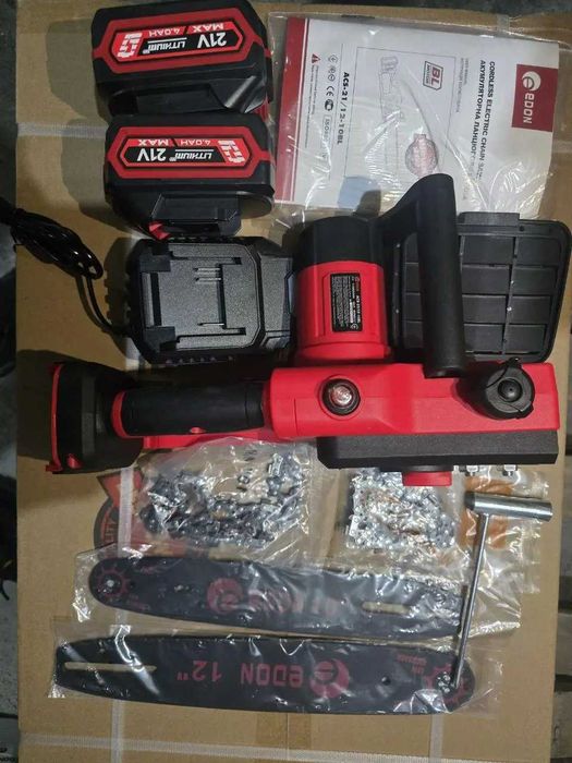 Аккумуляторная пила Edon 21Вт/2шины и цепи 25/30 см/аккум. Makita 4Ah!