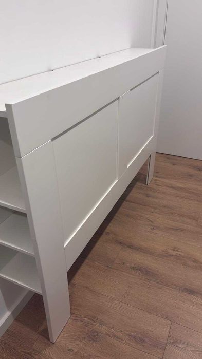 Cabeceira de cama com arrumação, branco, 160 cm · Como novo