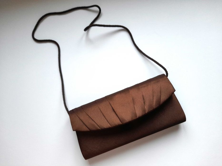 Mala clutch castanha de casamento, bolsa pochette de festa