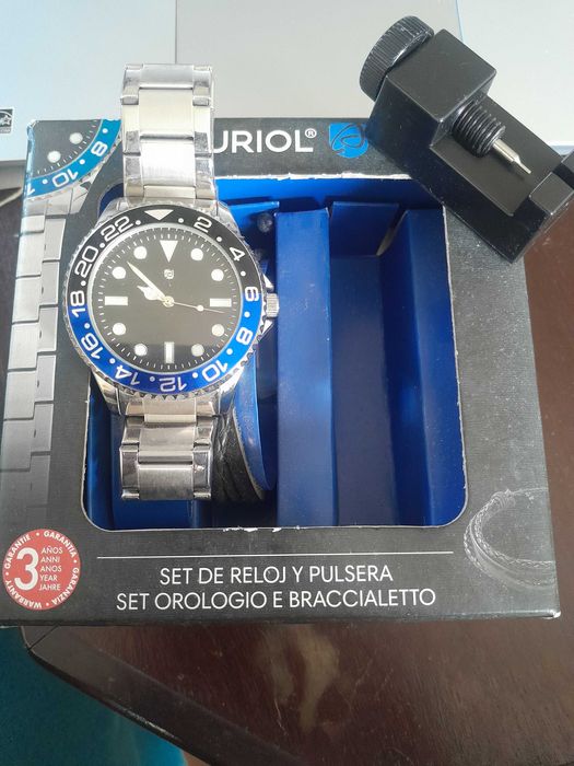 Relógio - Conjunto Auriol com afinador e bracelete. Praticamente novo.