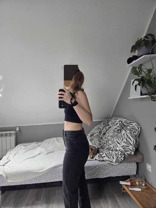 Czarne jeansy damskie S
