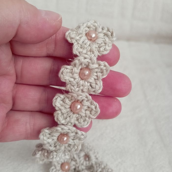 Naszyjnik Boho z lnu handmade
