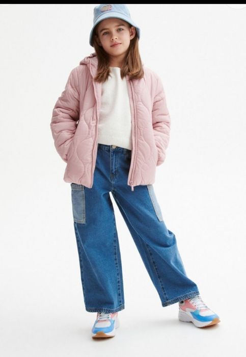 RESERVED kurteczka kurtka pikowana przejściowa różowa z kapturem 152
