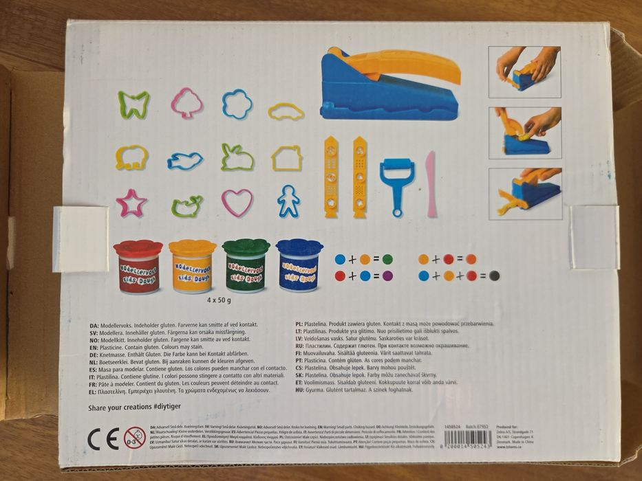 Kit de Plasticinas Infantil Flying Tiger (com Prensa e Moldes) - Completo