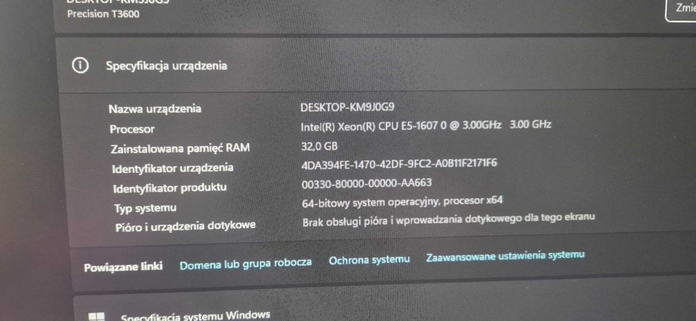 Komputer DELL Precision T3600 | Windows 11 + Intel Xeon + 32GB