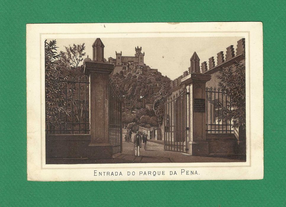 Gravura Antiga - SINTRA - Palácio da Pena - Entrada