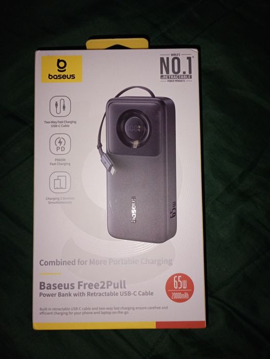 Baseus Free2Pull 20000mAh 65W павербанк для ноутбука