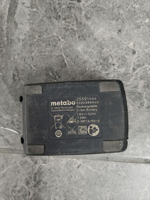 Bateria Metabo 18V 5Ah po regeneracji