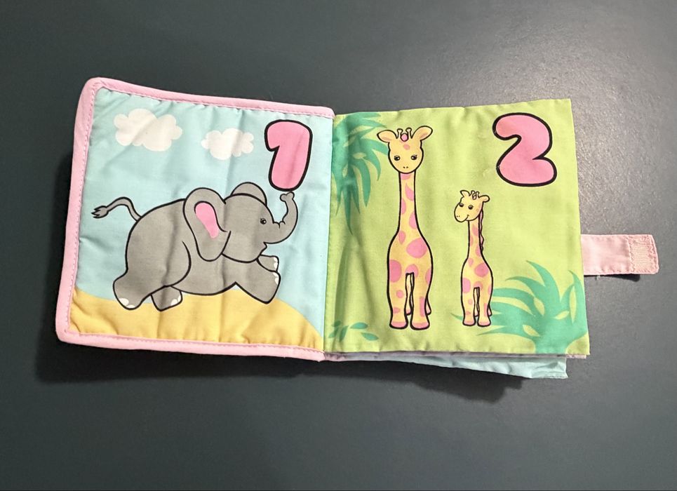 Livro de Pano Sensorial Simba Baby - Números e Animais (Como Novo)