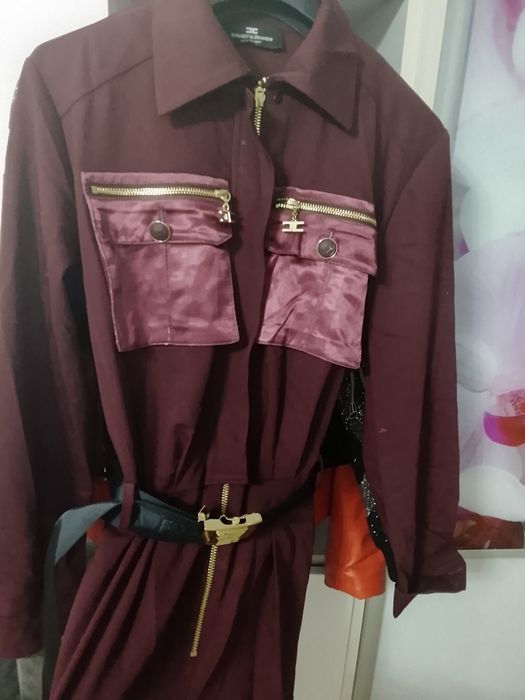 Piękny kombinezon burgundowy Elisabetta Franchi