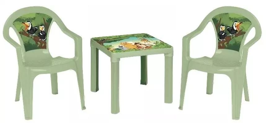Stolik i dwa krzesła pastel zielony. 3TOYSM. Nowy Produkt
