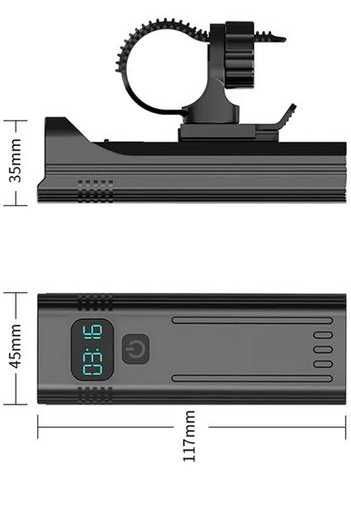 Farol bicicleta 12 LED | 4800 Lumens | Bateria 10.000mha |  5 modos