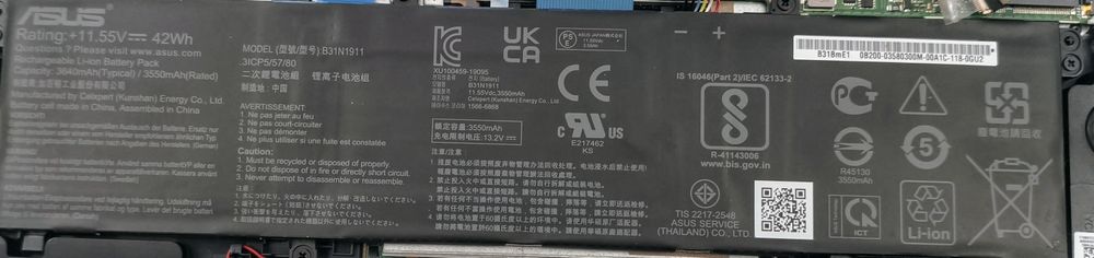 Bateria ASUS Vivobook/notebook 14 - B31N1911