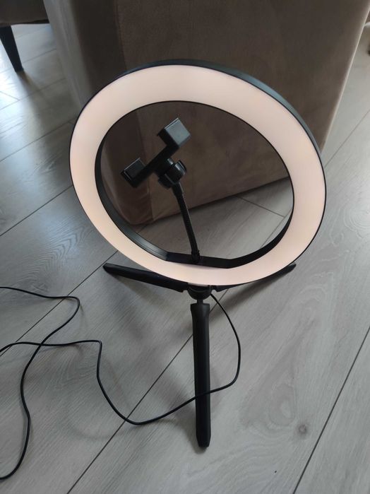 Lampa pierścieniowa LED, uchwt na telefon, statyw stołowy