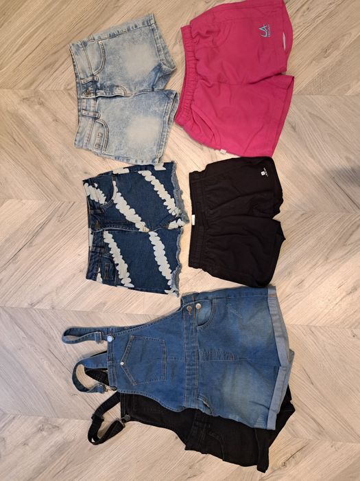 Zestaw spodenki dla dziewczynki 134 6 szt. Ogrodniczki