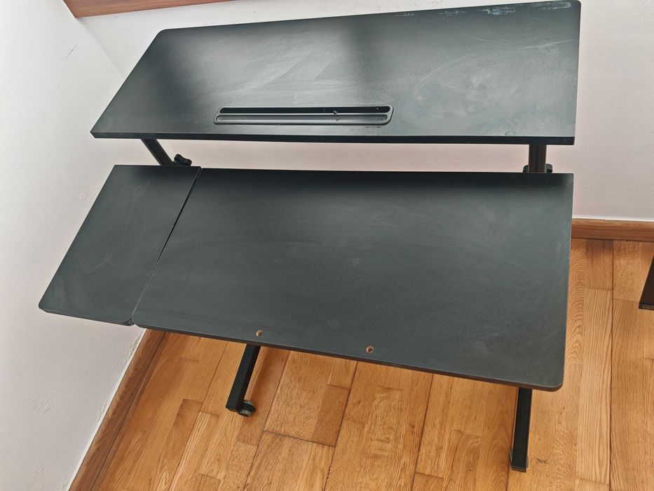 Mesa de Escritório Preta 80x60 | Secretária para Computador, Home Office ou Gaming | ALTURA 60cm | Bom Estado