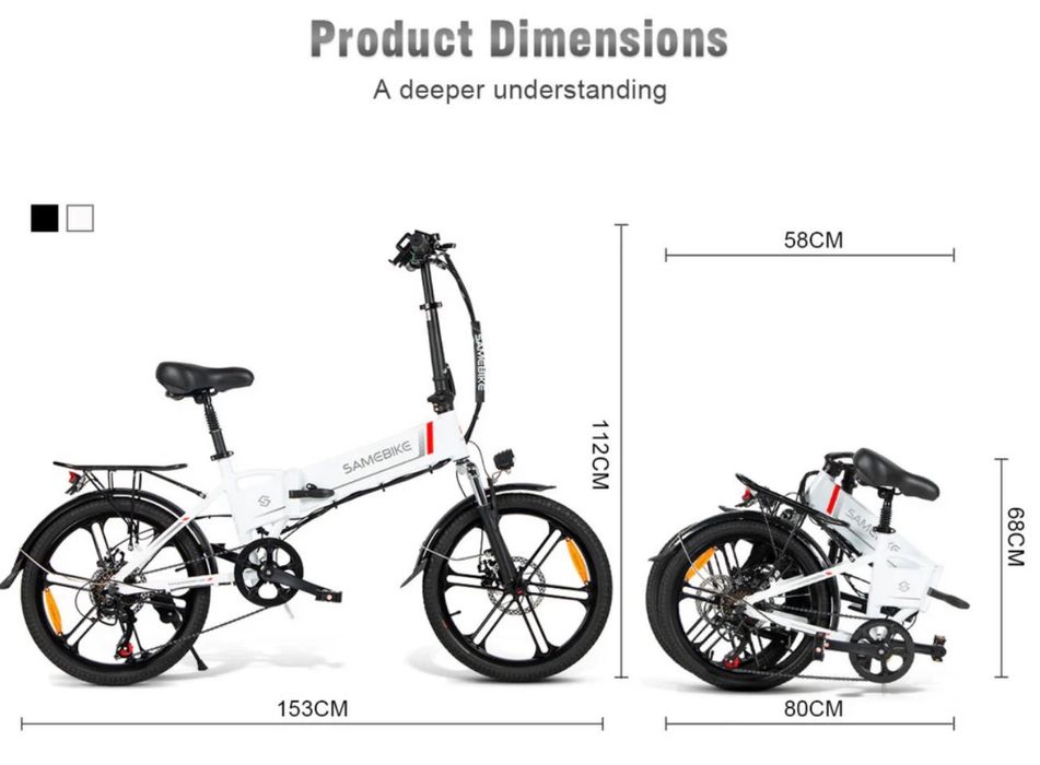 Bicicleta Elétrica SAMEBIKE Dobrável