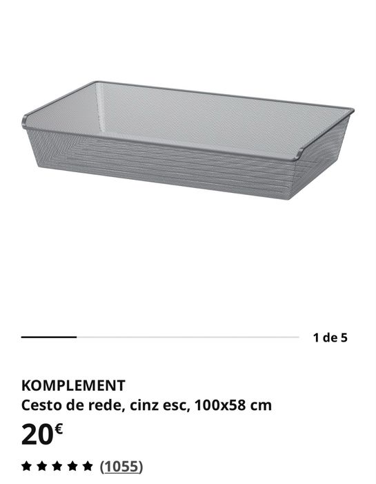 Cesto komplements cinza 100x58