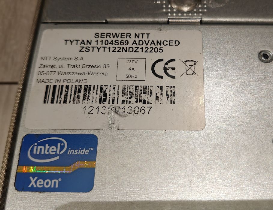 Kompaktowy serwer NTT 1U Xeon 1220 16GB RAM 4xHDD DVD 100% sprawny