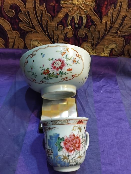Tigela e taça  da companhia das índias séc XVIll