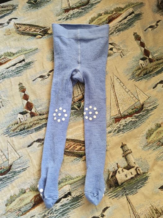 68 niebieskie wełniane rajstopy 
Bez wad