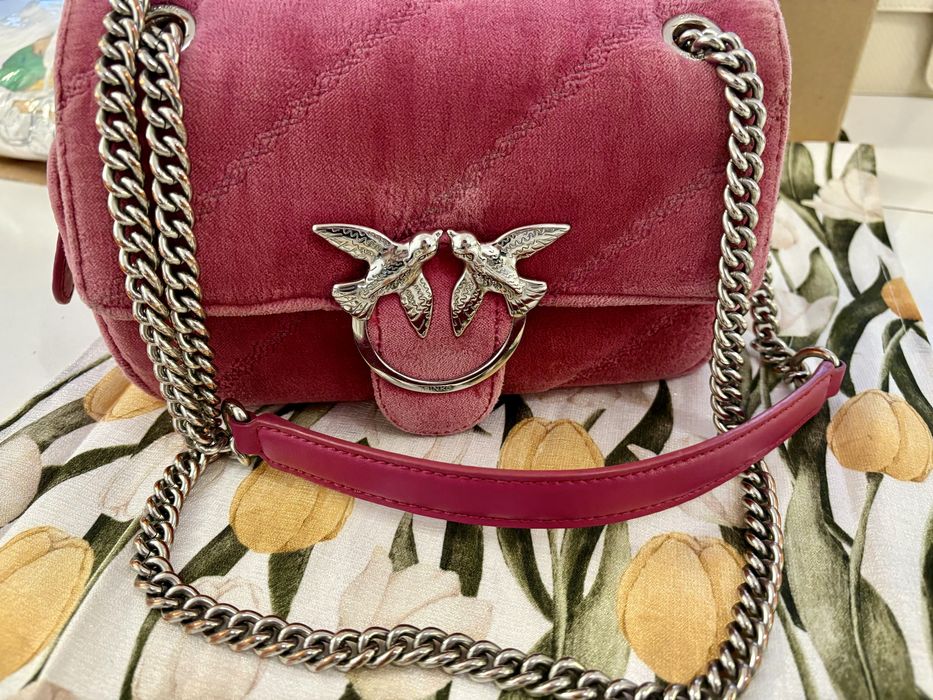 Pinko Mini Love Puff Maxi Quilt Velvet Bag