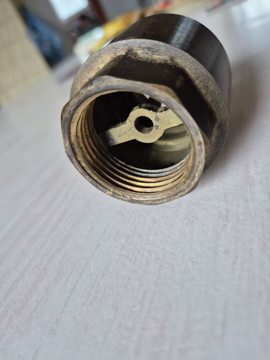 Mufa mufka Mosiądz mosiężna mosiężny 1 cal gruba porządna 2x gwint wew