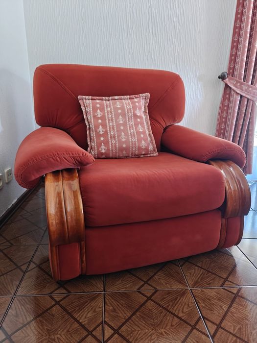 Conjunto de 3 sofás cor tijolo