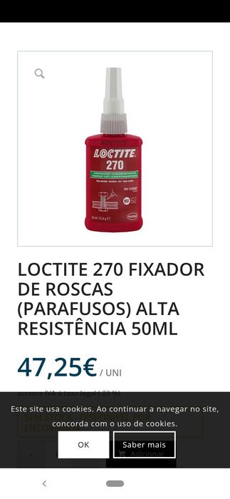 Loctite cola pernos 270 novo