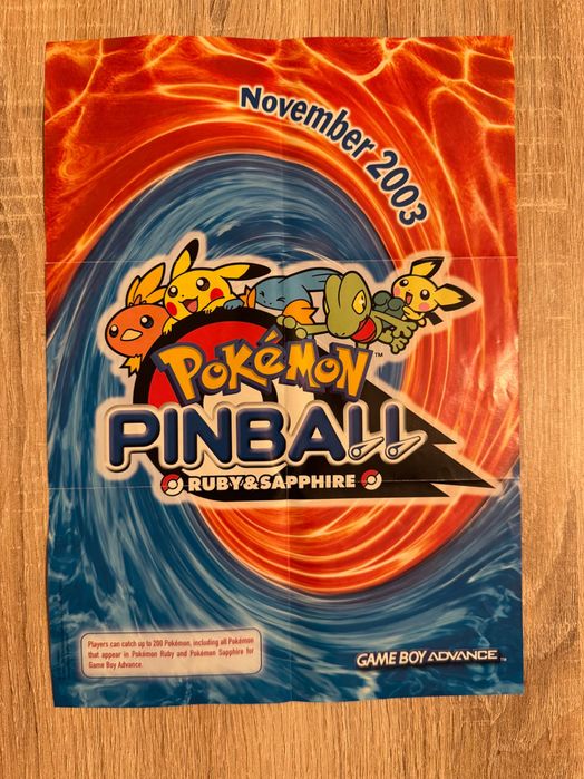 Pokémon Sapphire Version (GBA) EUR COMPLETO CIB, Caixa Poster Original