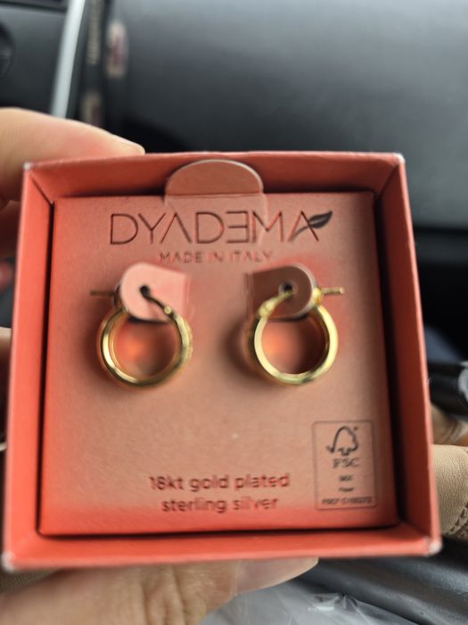 Kolczyki srebrne 925 grubo złocone 18k