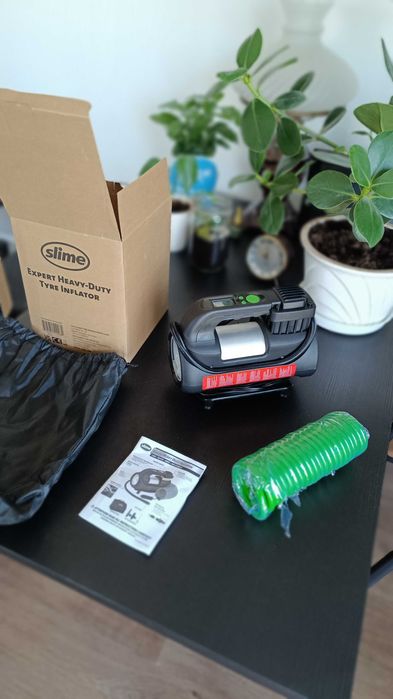 Kurier GRATIS,Pompka do opon adapter SUP Slime, kompresor z lampką LED