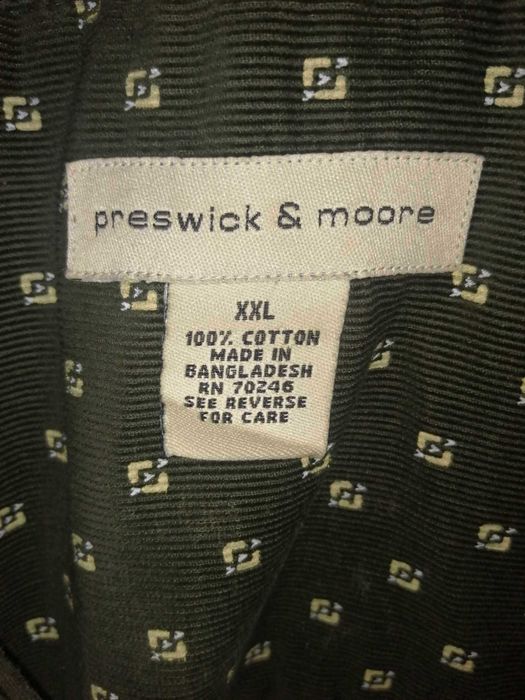 PRESWICK & MOORE Koszula Sztruksowa Męska XXL Oryginalna Bawełna
