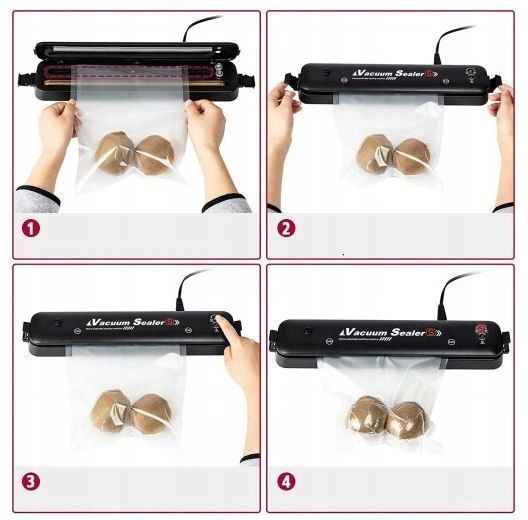 Zgrzewarka próżniowa do żywności + worki 5 sztuk 90W kabel sieciowy