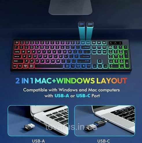 Беспроводная клавиатура и мышь JOMAA KL1 RGB-подсветка