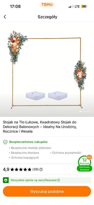 Stelaż do ścianki wesele impreza